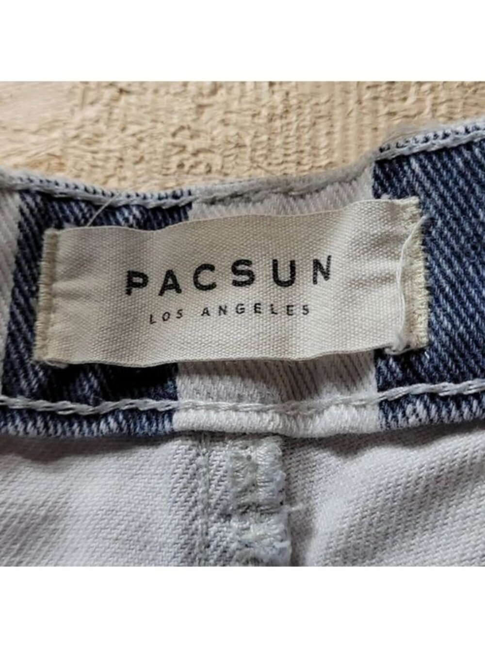 Vintage 90s PacSun Junior's Size 27 Retro Cut off Denim Shorts Mom Jean Striped - Picture 3 of 8